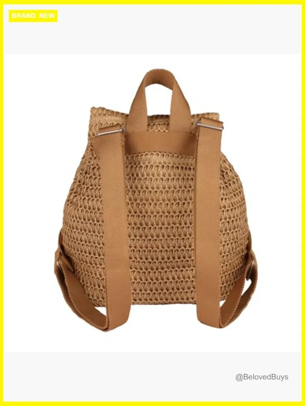 Woven Straw Backpack - Beach Vacation Travel Lightweight Eco-Friendly Casual